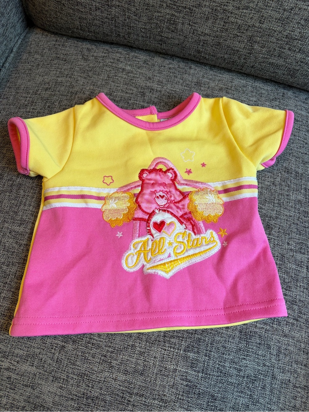 Vintage 2005 Care Bears Love-a-Lot Bear All Stars Embroidered 12M Shirt Y2K